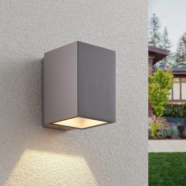 Lindby Applique d’extérieur LED Cataleya en béton LINDBY
