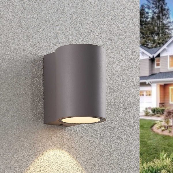 Lindby Applique d’extérieur LED Katalia béton, 1 lampe LINDBY