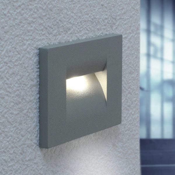 Lucande Applique encastrée LED Nevrin gris argenté LUCANDE