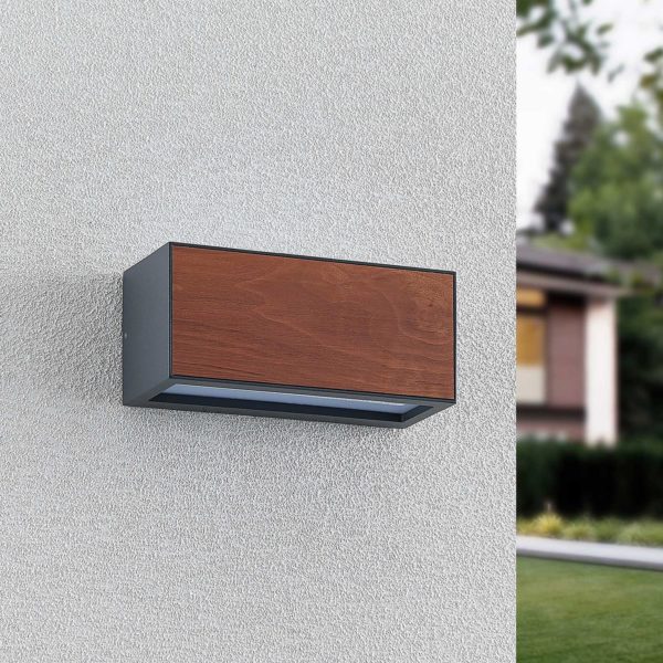Lucande Lengo applique E27 25 cm 1 lampe bois LUCANDE