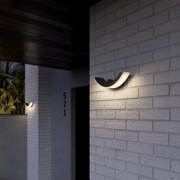 Lucande Applique extérieure LED gris graphite Half LUCANDE
