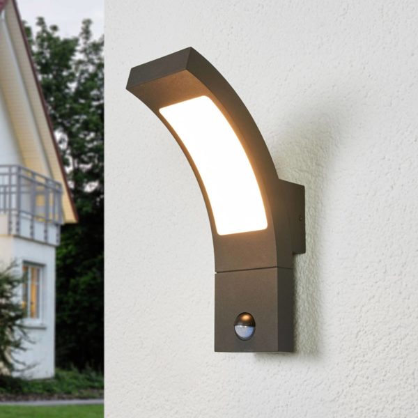 Lucande Applique d’extérieur Juvia à LED et détecteur LUCANDE