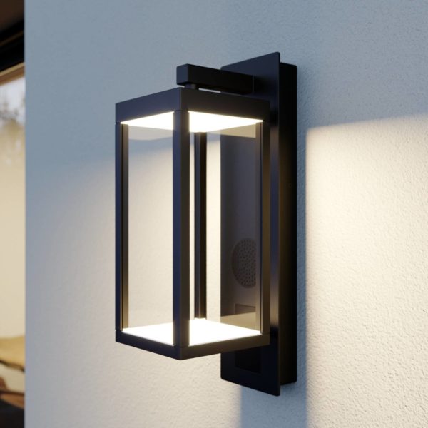 Lucande Ditta applique extérieur LED avec enceinte LUCANDE