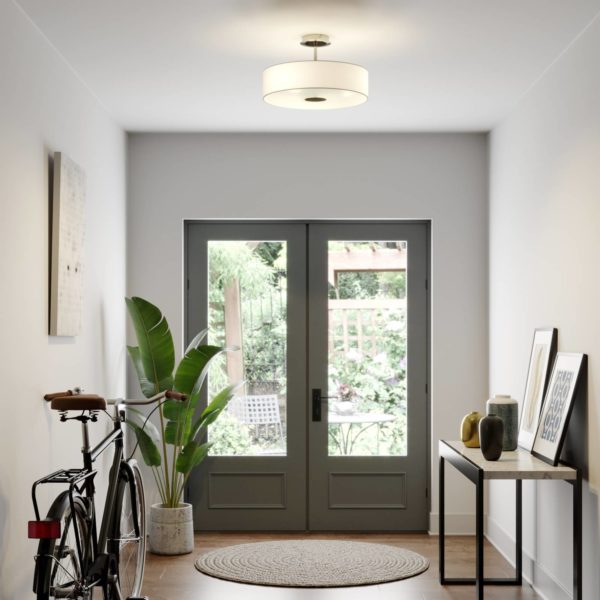 Lindby Plafonnier Josia en tissu, blanc LINDBY