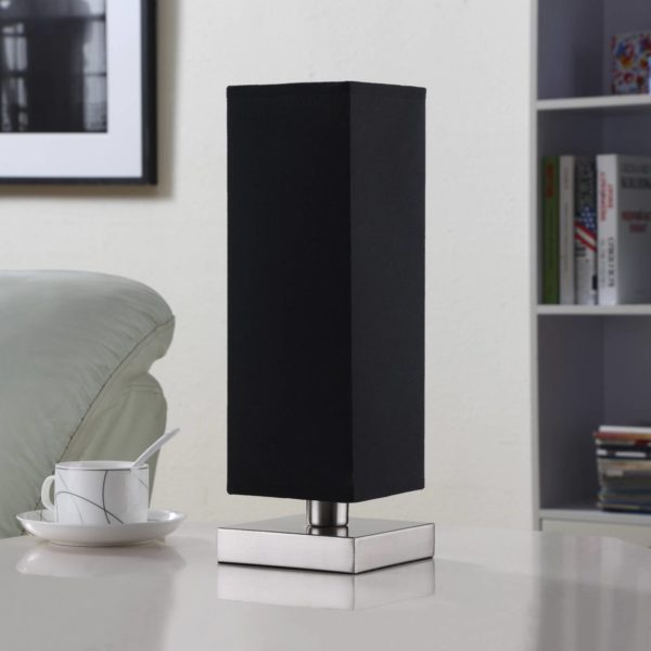 Lindby Lampe à poser en tissu Martje noire angulaire LINDBY