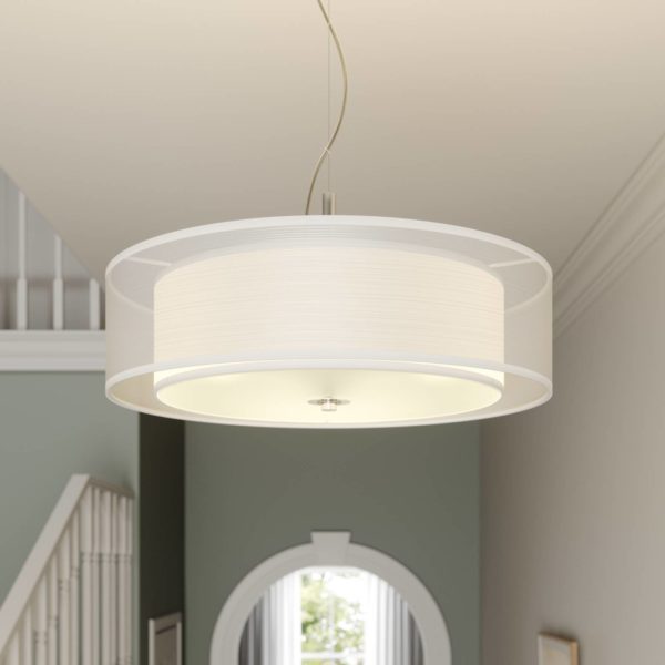 Lindby Suspension en tissu Pikka pour ampoules LED E27 LINDBY