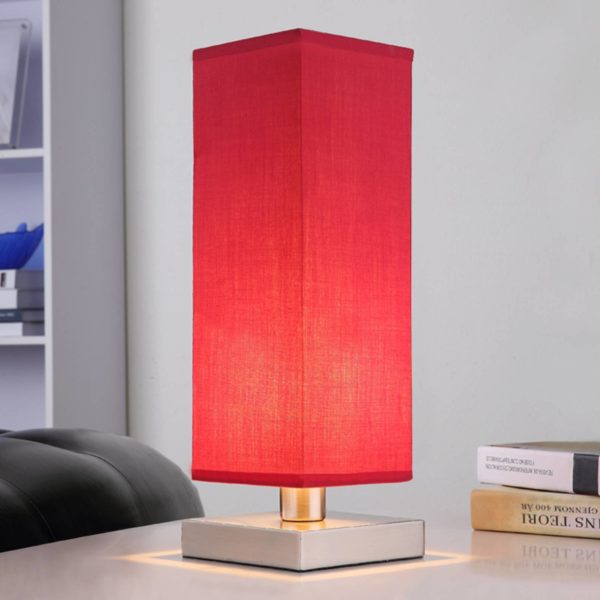 Lindby Lampe de chevet rouge Julina abat-jour en tissu LINDBY