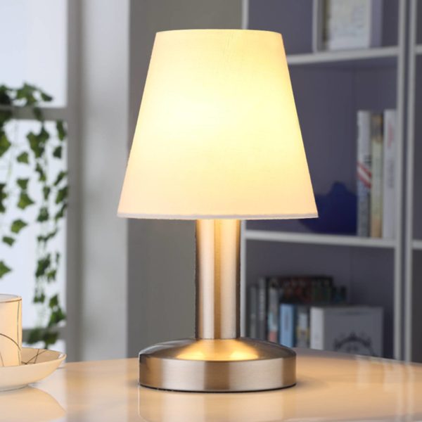 Lindby Lampe de chevet Hanno abat-jour en tissu blanc LINDBY