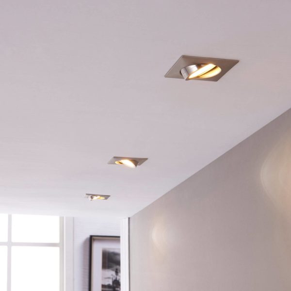 Lindby Spot encastré LED Andrej angulaire nickel lot de 3 LINDBY