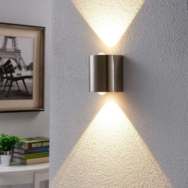 Lindby Applique LED en demi-sphère Lareen, nickel satiné LINDBY