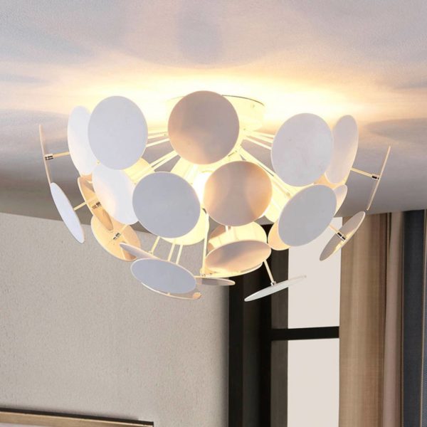 Lindby Beau plafonnier Kinan en blanc LINDBY