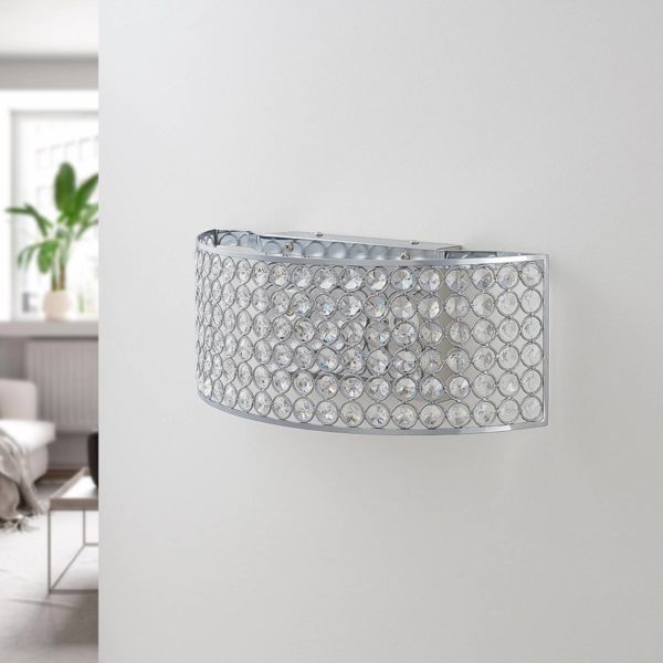 Lucande Applique LED en cristal de verre Alizee en chromé LUCANDE