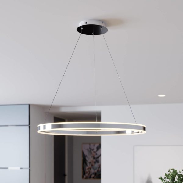 Lucande Suspension LED Lyani en chromé