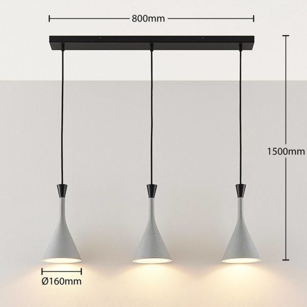 Lindby Suspension Flynn 3 lampes pour table à manger LINDBY