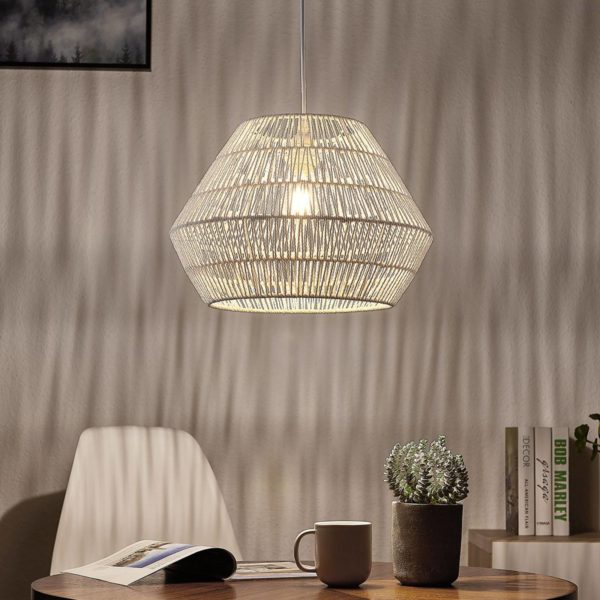 Lindby Suspension filaire Ottavio papier torsadé