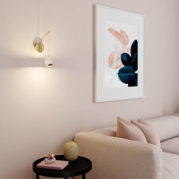 Lucande Applique LED Hayley avec sphère suspendue, doré LUCANDE