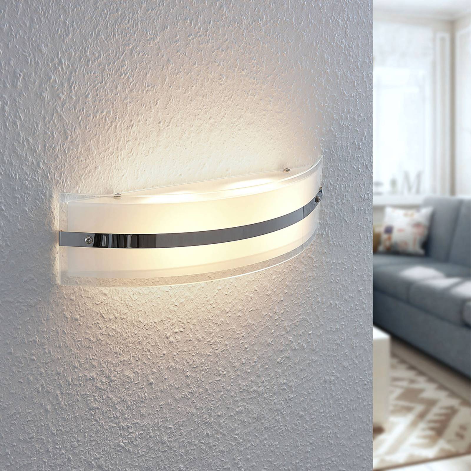 Lindby Applique LED Zinka en verre