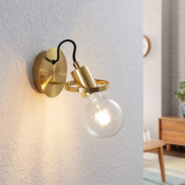 Lindby Mirtel applique en laiton mat LINDBY
