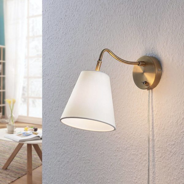 Lindby Ethan applique avec fiche, laiton antique LINDBY