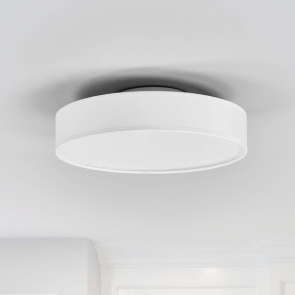 Lindby Plafonnier en tissu LED Saira, 30 cm, blanc LINDBY