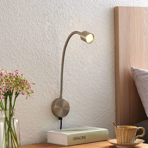 Lindby Djamila Applique LED, nickel satiné LINDBY