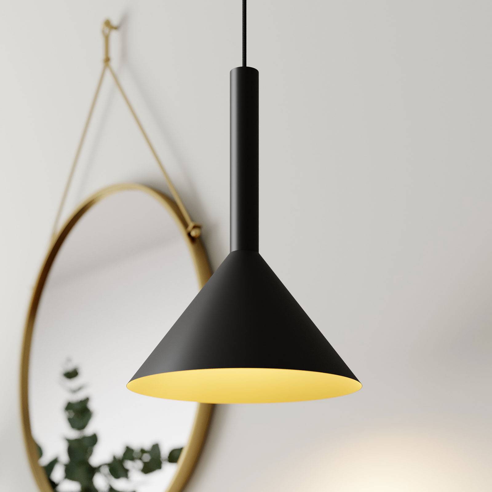 Arcchio Tadej suspension 30 cm noire-dorée Arcchio