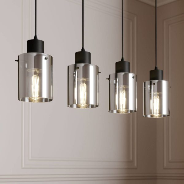 Lindby Kourtney suspension abat-jour verre