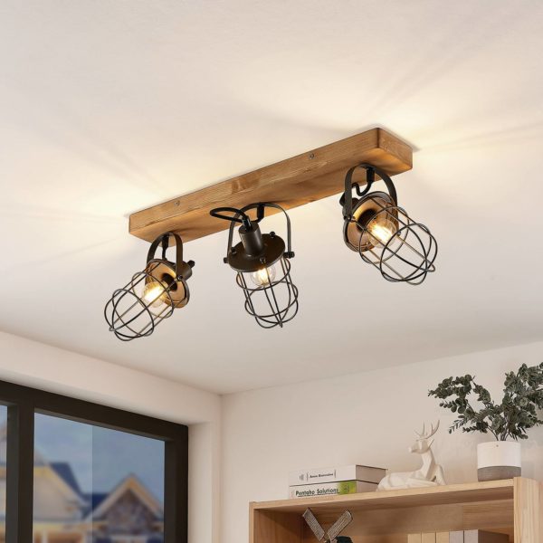 Lindby Serima plafonnier avec 3 abat-jour cages LINDBY