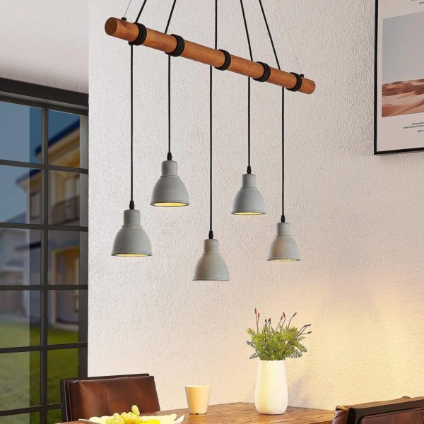 Lindby Dorte suspension en bois et béton LINDBY