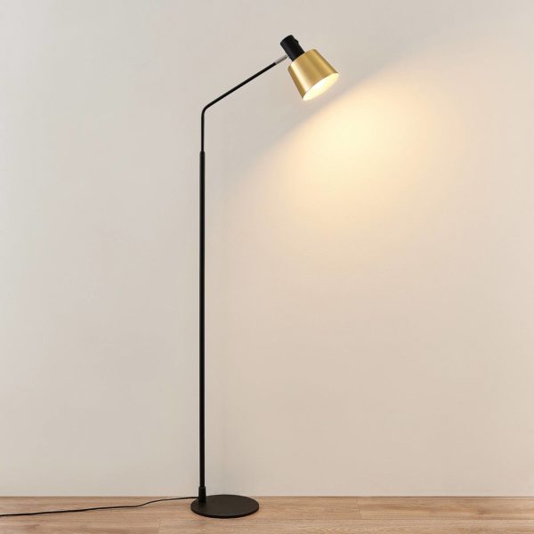 Lindby Vlada lampadaire pour lire, laiton, noir LINDBY