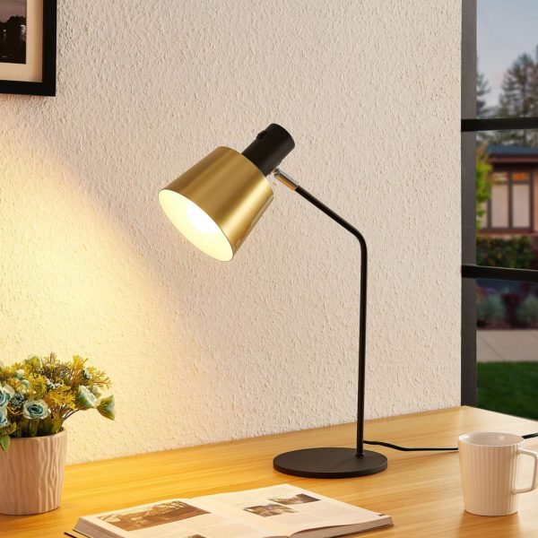 Lindby Vlada lampe de table pour lire laiton noire LINDBY