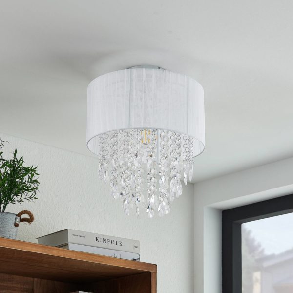 Lindby Ewelina plafonnier avec pendentif en verre LINDBY