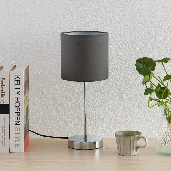 Lindby Leokadia lampe à poser, gris chromé LINDBY