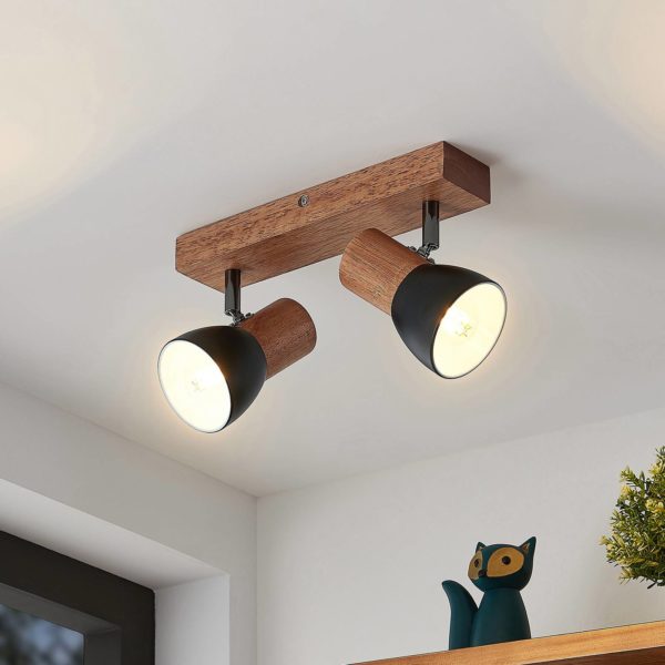 Lindby Tonja spot pour plafond avec bois