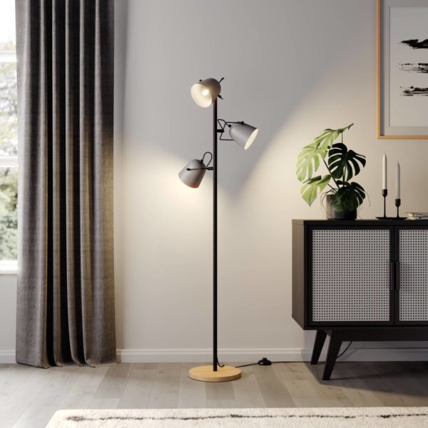 Lindby Adalin lampadaire, gris LINDBY