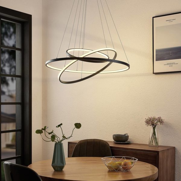 Lucande Filippa suspension LED avec 3 anneaux LUCANDE