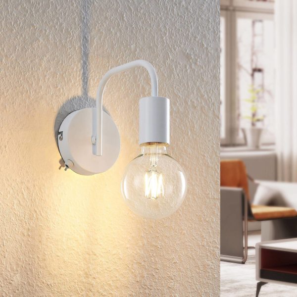 Applique murale Lindby Erivana avec interrupteur, blanc LINDBY
