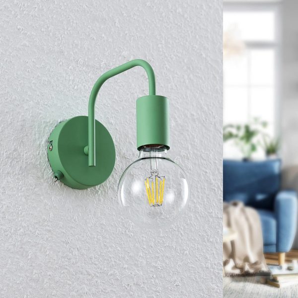 Applique murale Lindby Erivana avec interrupteur, vert clair LINDBY