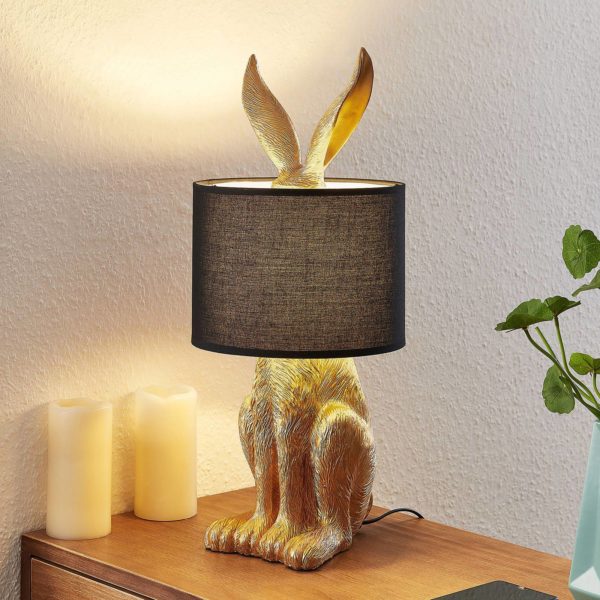 Lindby Lorentina lampe à poser tissu lièvre
