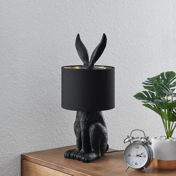 Lindby Lorentina lampe de table tissu lièvre