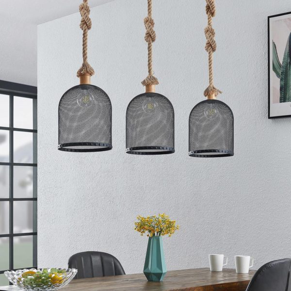 Lindby Epori suspension avec corde de chanvre LINDBY