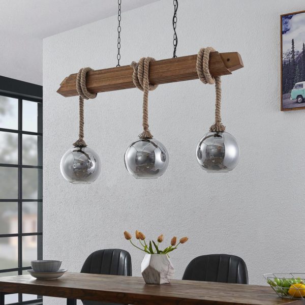 Lucande Mevan suspension poutres en bois