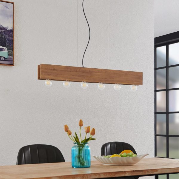 Lindby Malwin suspension en bois
