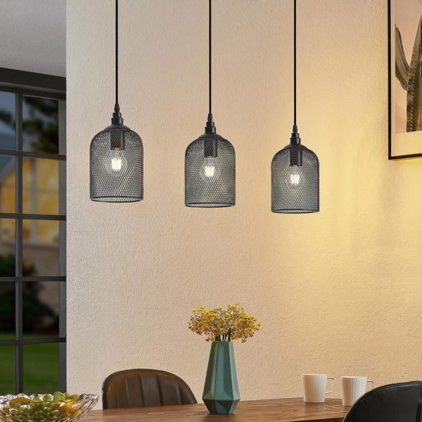 Lindby Dolcin suspension avec 3 abat-jour mesh LINDBY