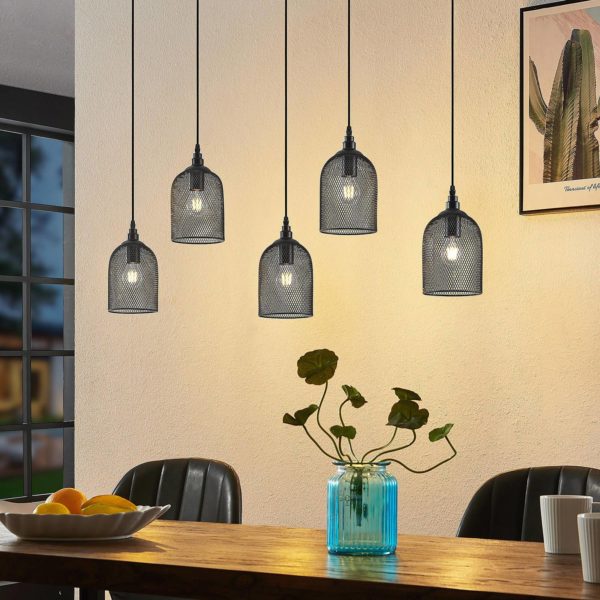 Lindby Dolcin suspension avec 5 abat-jour mesh LINDBY