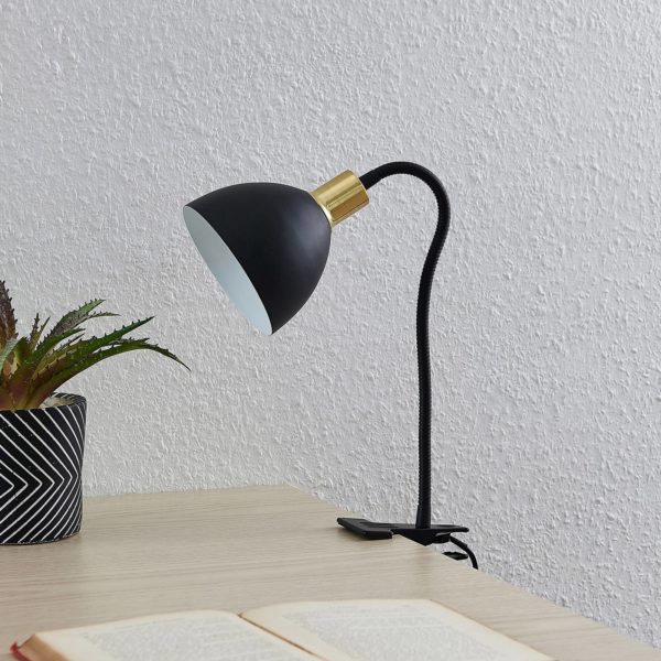 Lindby Genora lampe à pince en noir LINDBY