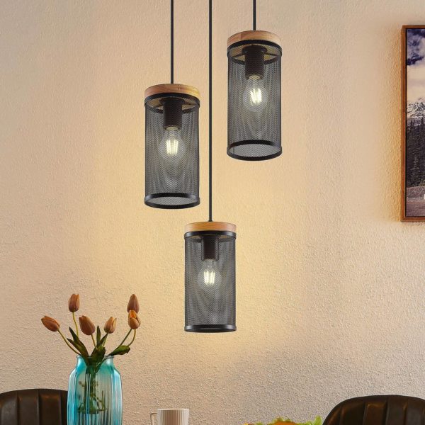 Lindby Kiriya suspension à 3 lampes, ronde LINDBY