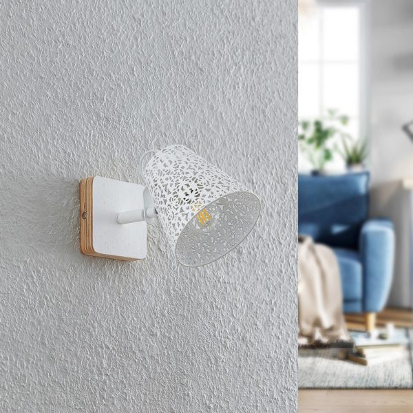 Lindby Nelda spot, motif ajouré blanc, à 1 lampe LINDBY