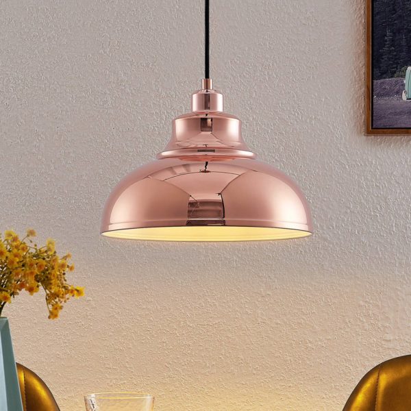 Lindby Emna suspension, à une lampe, cuivrée LINDBY