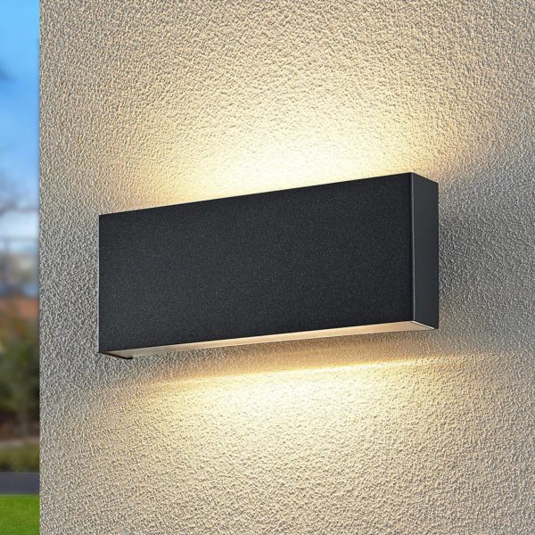 Lindby Kiban applique d’extérieur LED gris foncé LINDBY